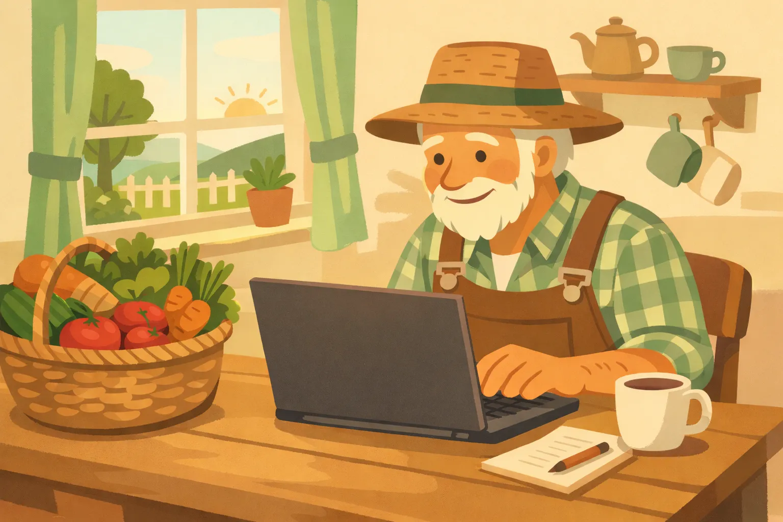 Vendor signing up on laptop