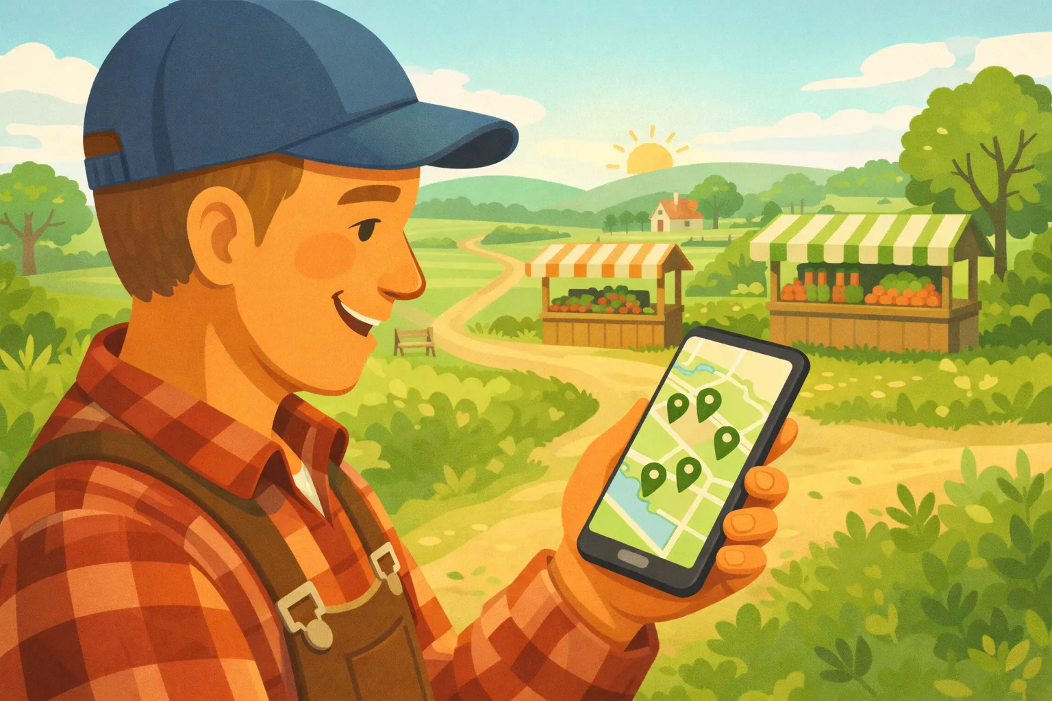 Customer finding stands on map