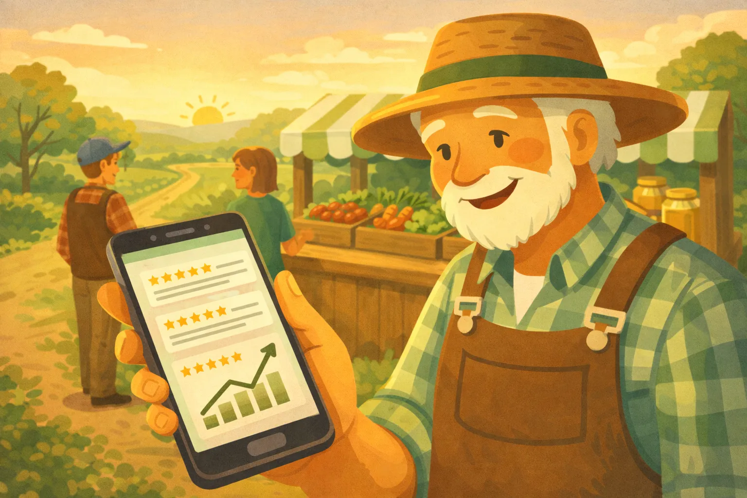 Vendor checking reviews and analytics